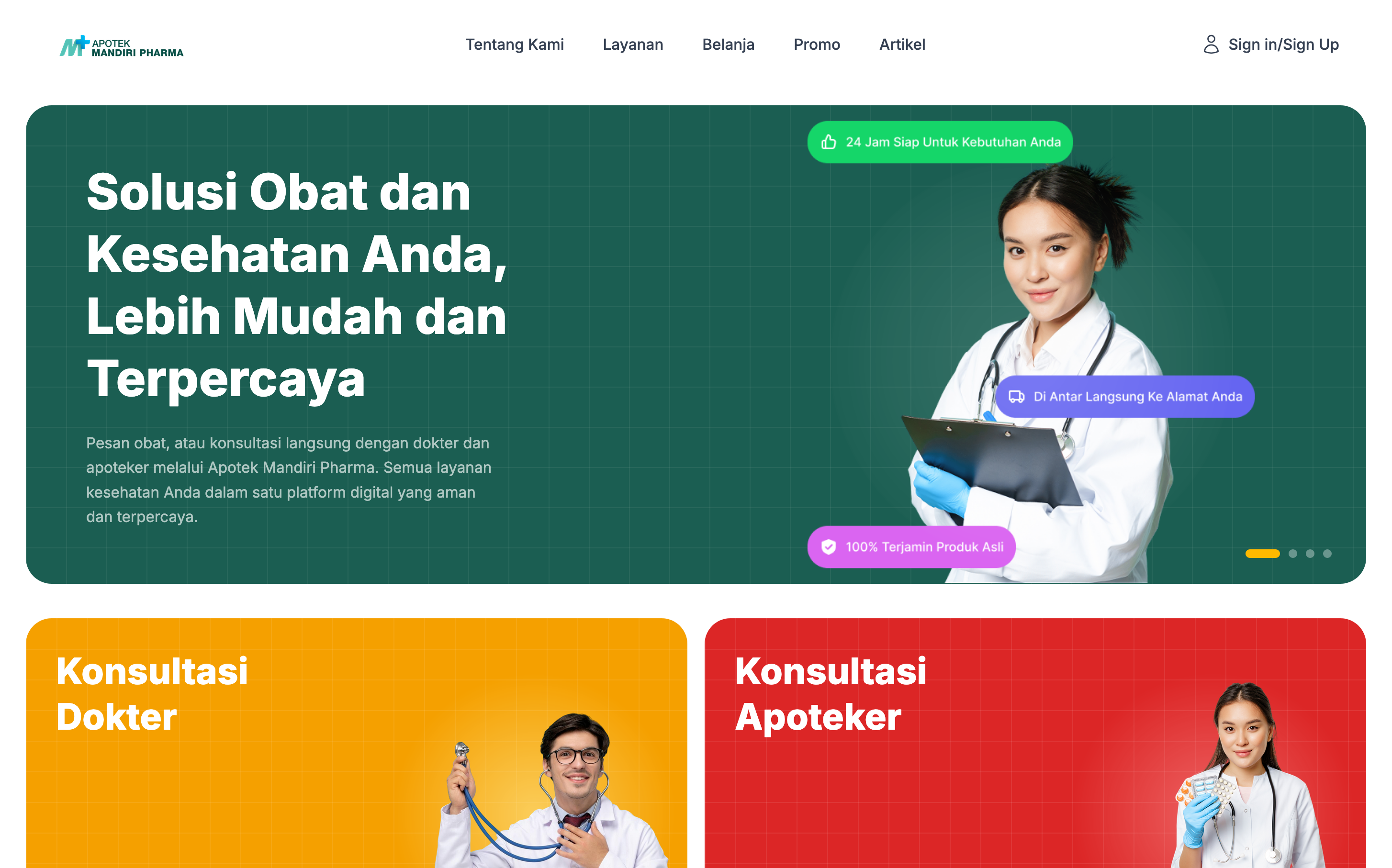 Mandiri Pharmacy Pharma Website