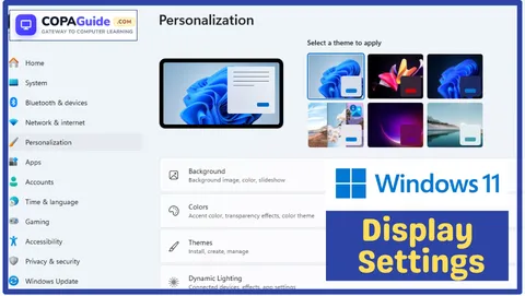 Windows Display Personalization Settings